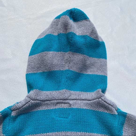 Old Navy Girls Grey/Teal Knitted Cable Hoodie 3T - Picture 10 of 15